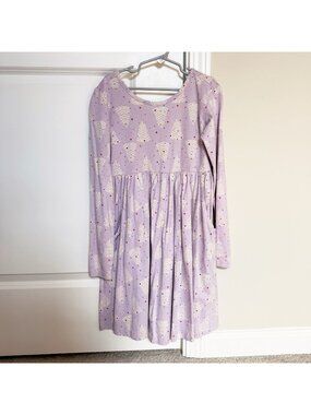 Hanna Andersson Girl Holiday Long Sleeve Skater Dress with Pockets 8 years
